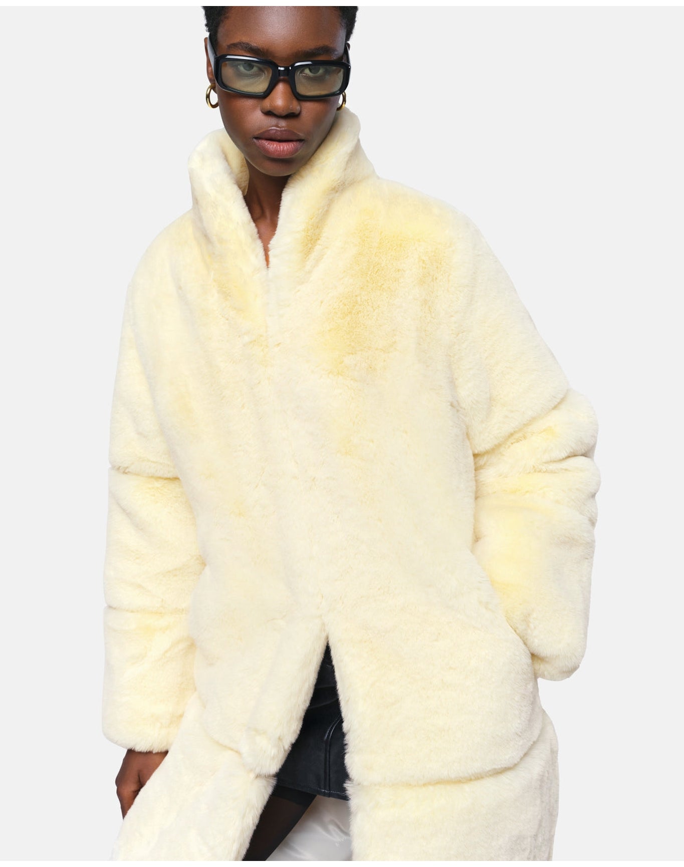 Sylke Faux Fur Coat | Panna Cotta