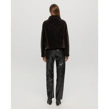 Women | Textured Shearling Lamb Jacket | Brown