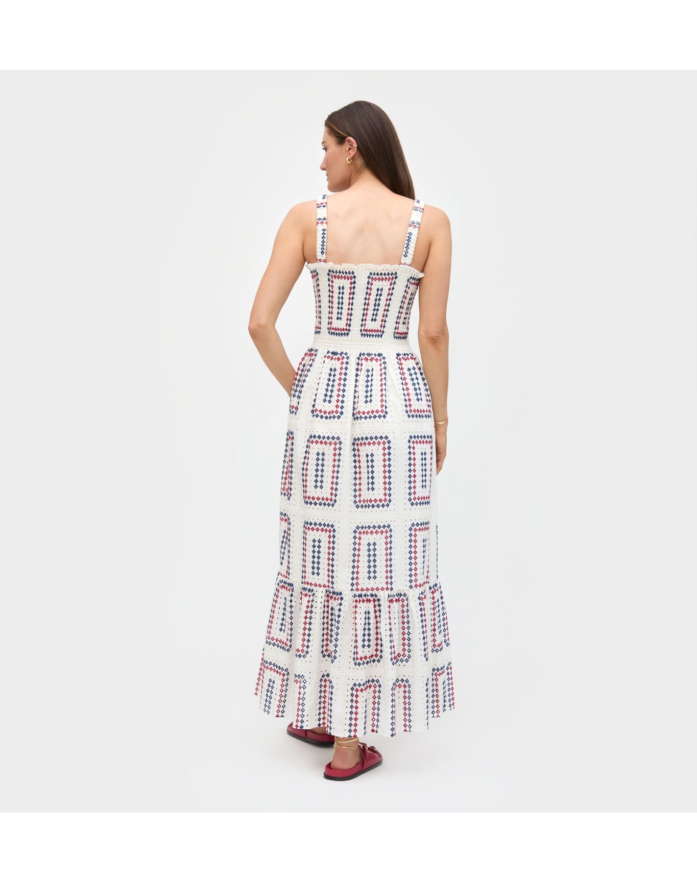 Women | The Anjuli Nap Dress | Geo Eyelet