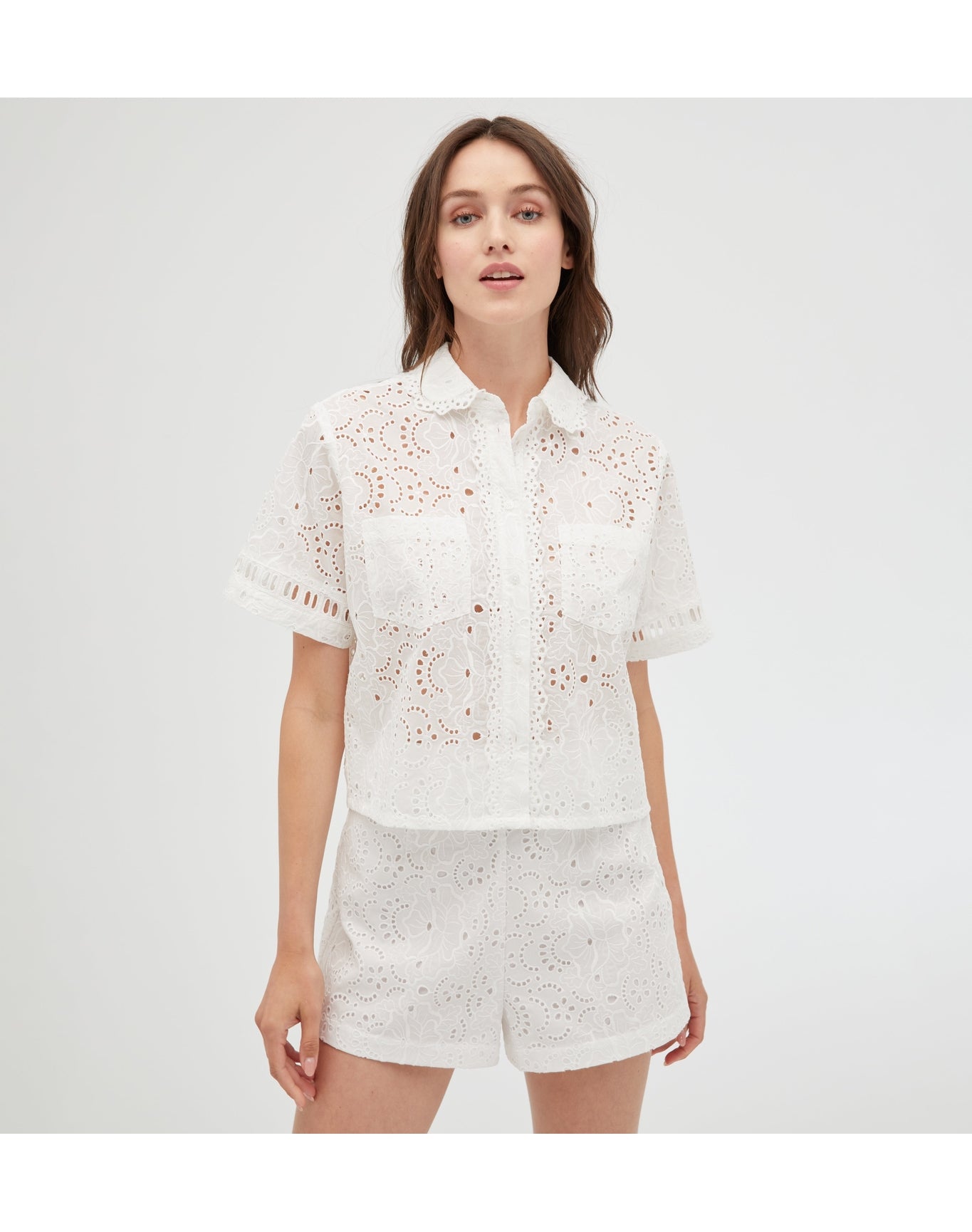 Women | The Annette Top | White Broderie Anglaise