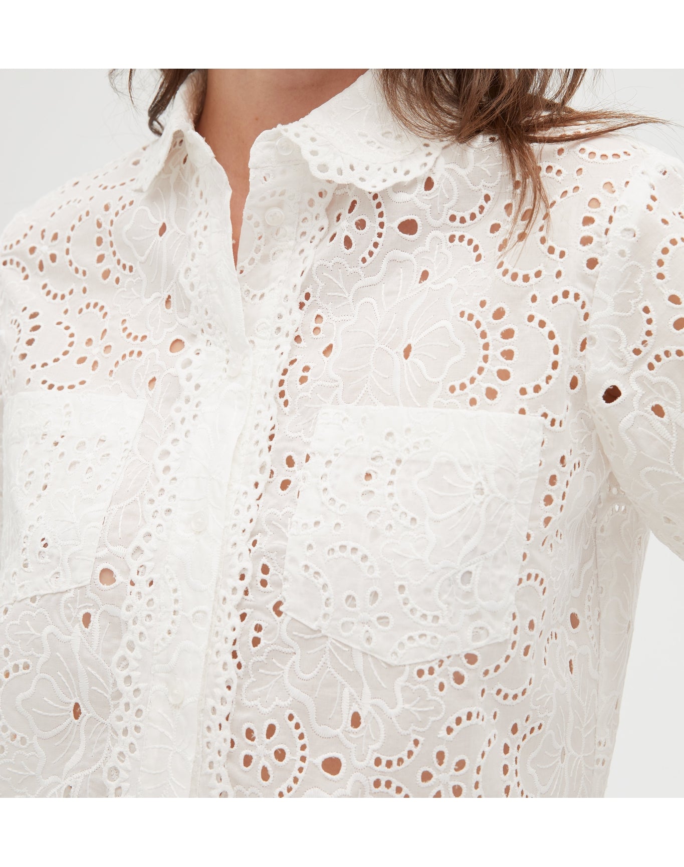 Women | The Annette Top | White Broderie Anglaise
