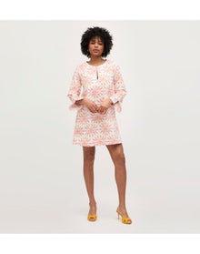 Women | The Artemis Dress | Orange Shell Mosaic Cotton