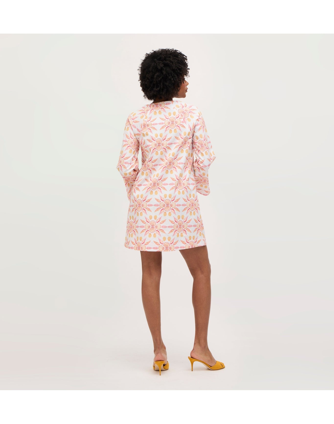 Women | The Artemis Dress | Orange Shell Mosaic Cotton