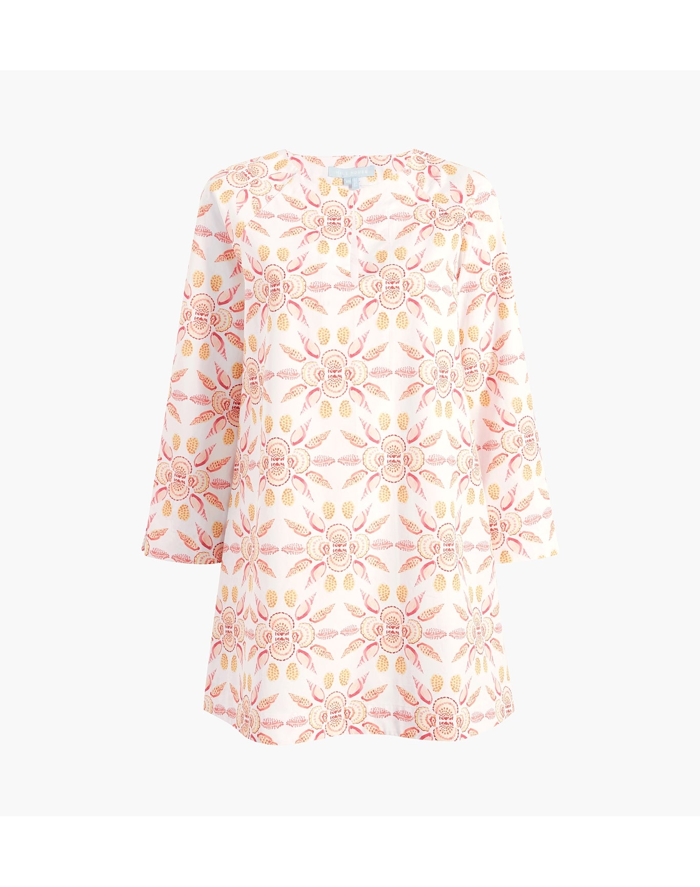 Women | The Artemis Dress | Orange Shell Mosaic Cotton