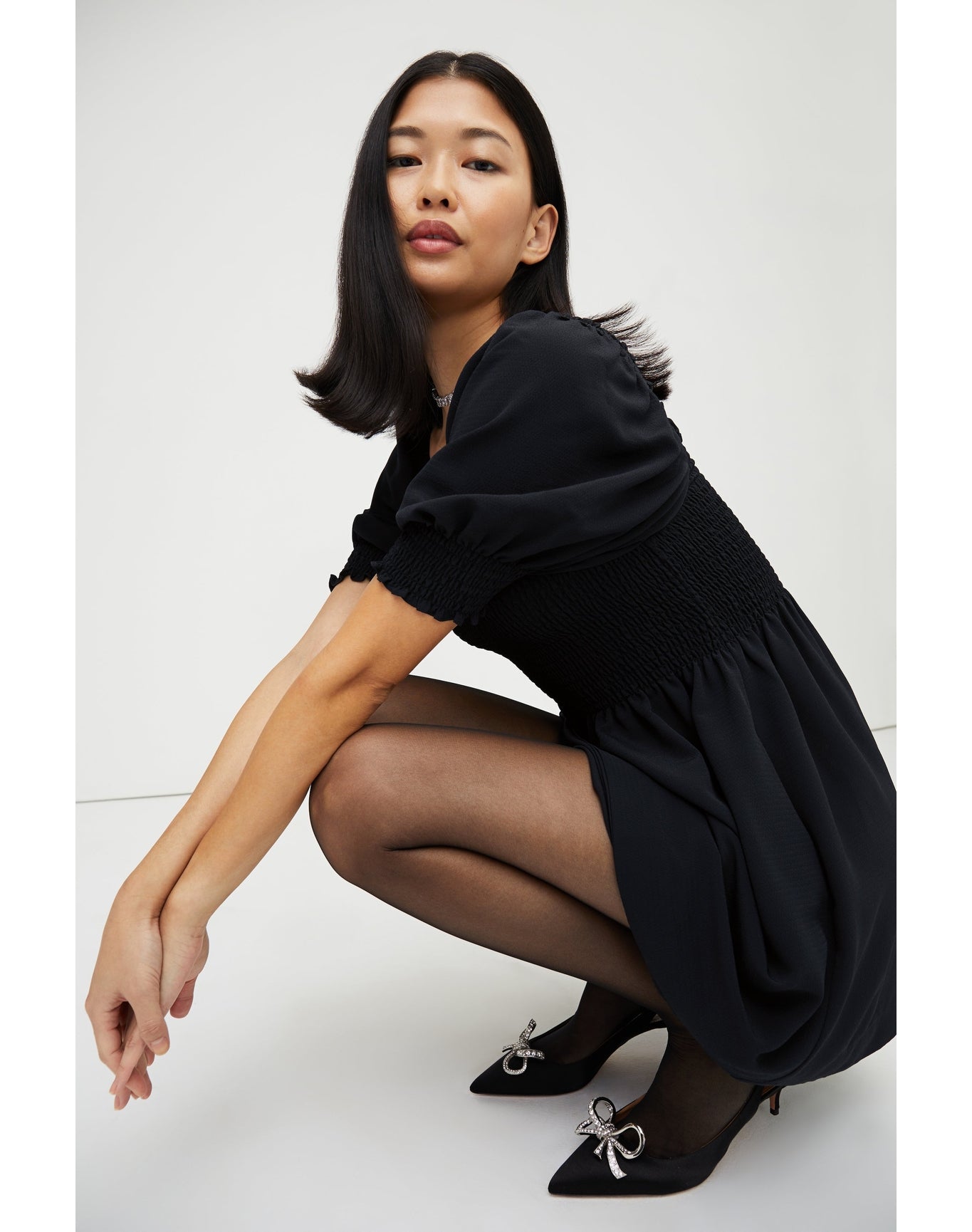 Women | The Athena Nap Dress | Wrinkle Resistant Black Crepe