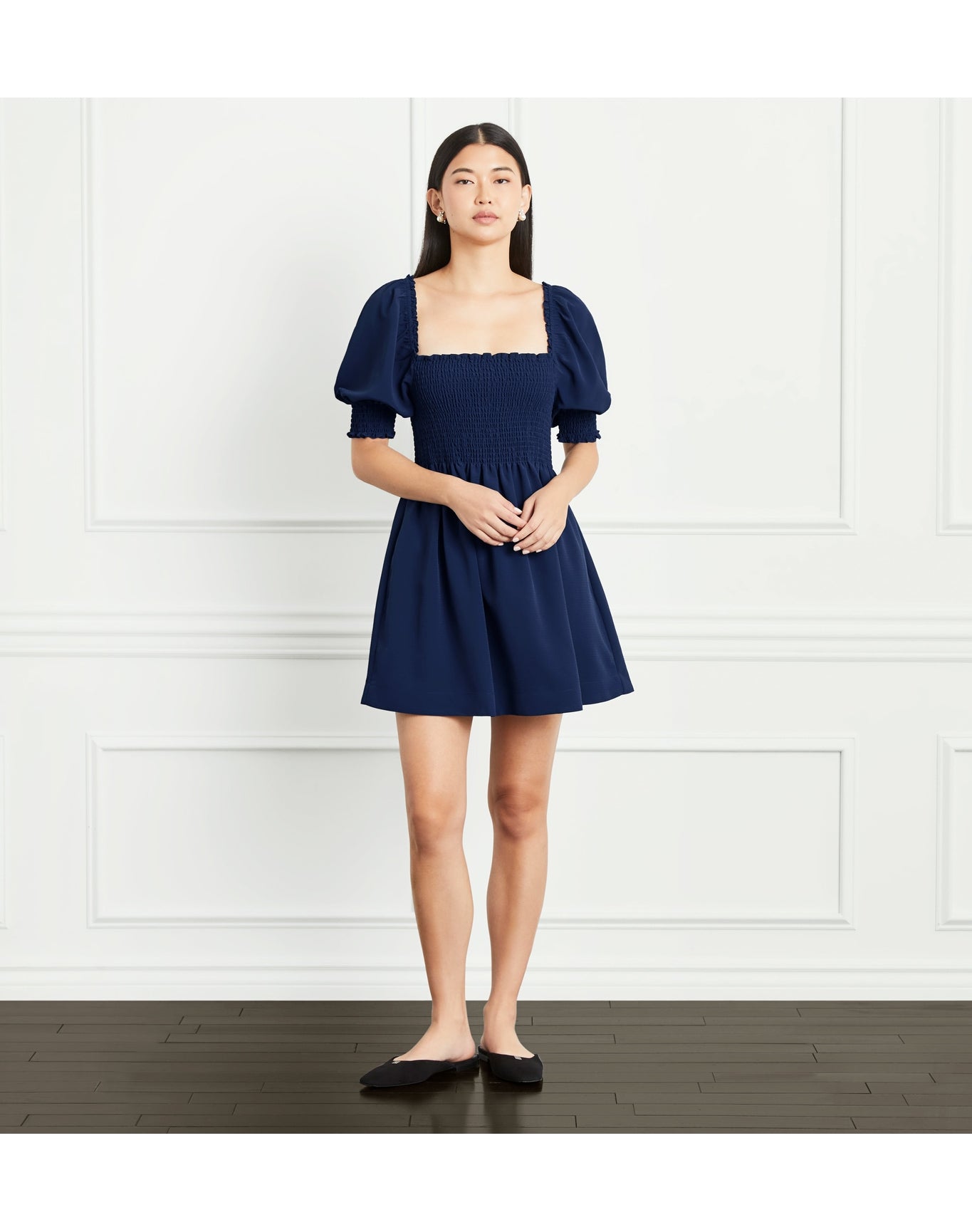 Women | The Athena Nap Dress | Wrinkle Resistant Navy Crepe