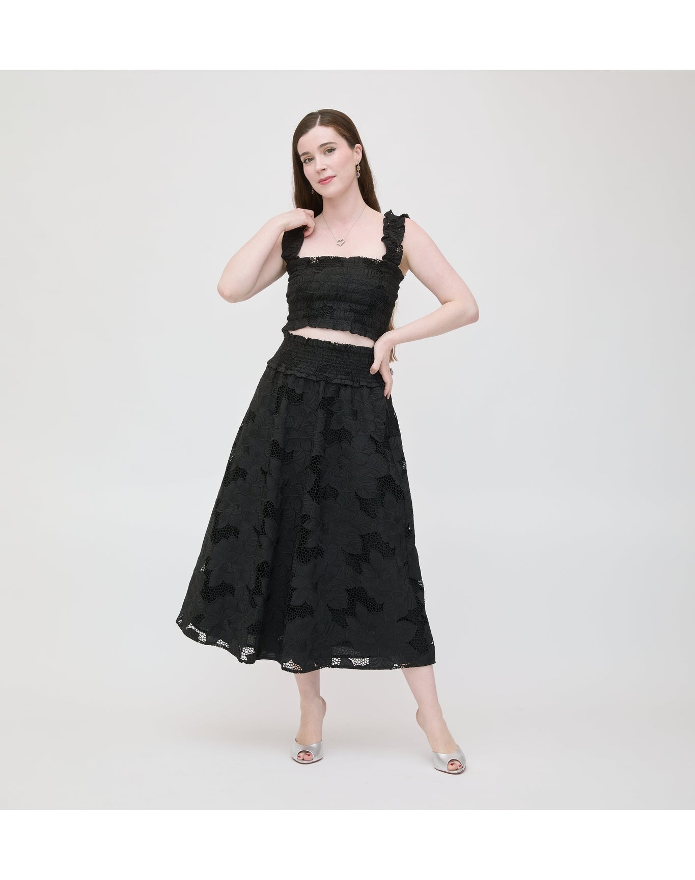 Women | The Azalea Nap Top | Black Floral Lace