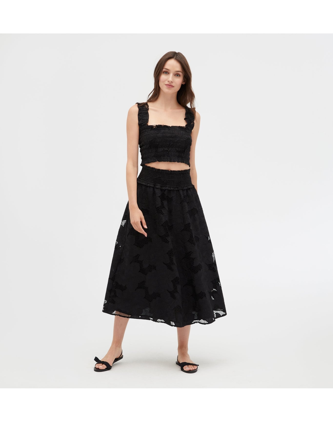 Women | The Azalea Nap Top | Black Floral Lace