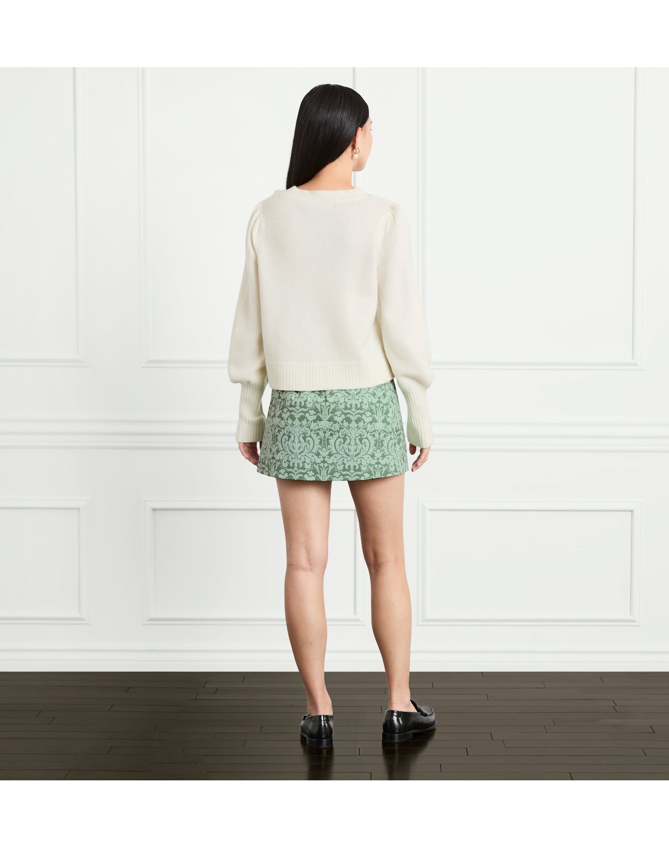 Women | The Cropped Sylvie Sweater | Cream Merino Wool