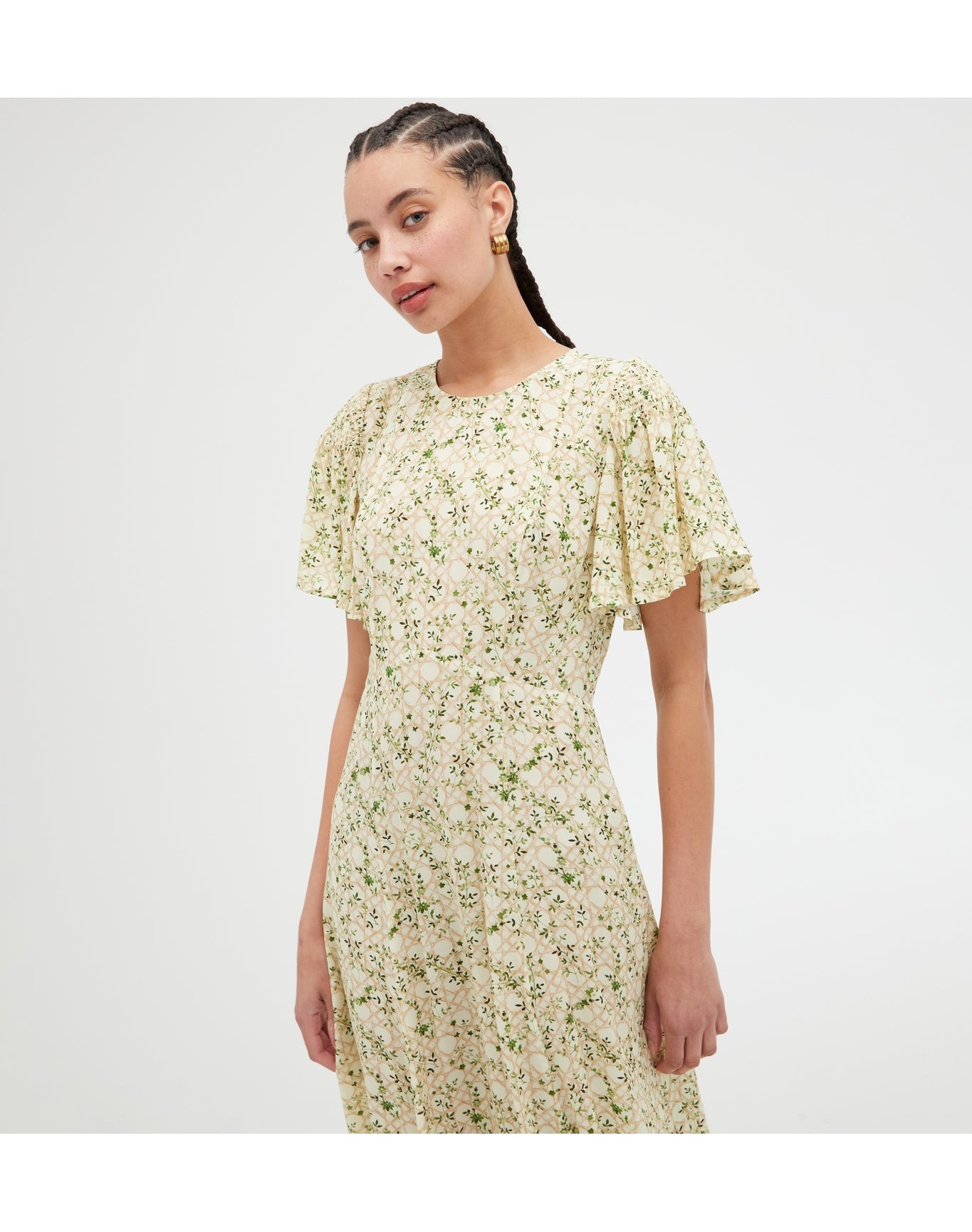 Women | The Dominique Dress | Yellow Basketweave Vine