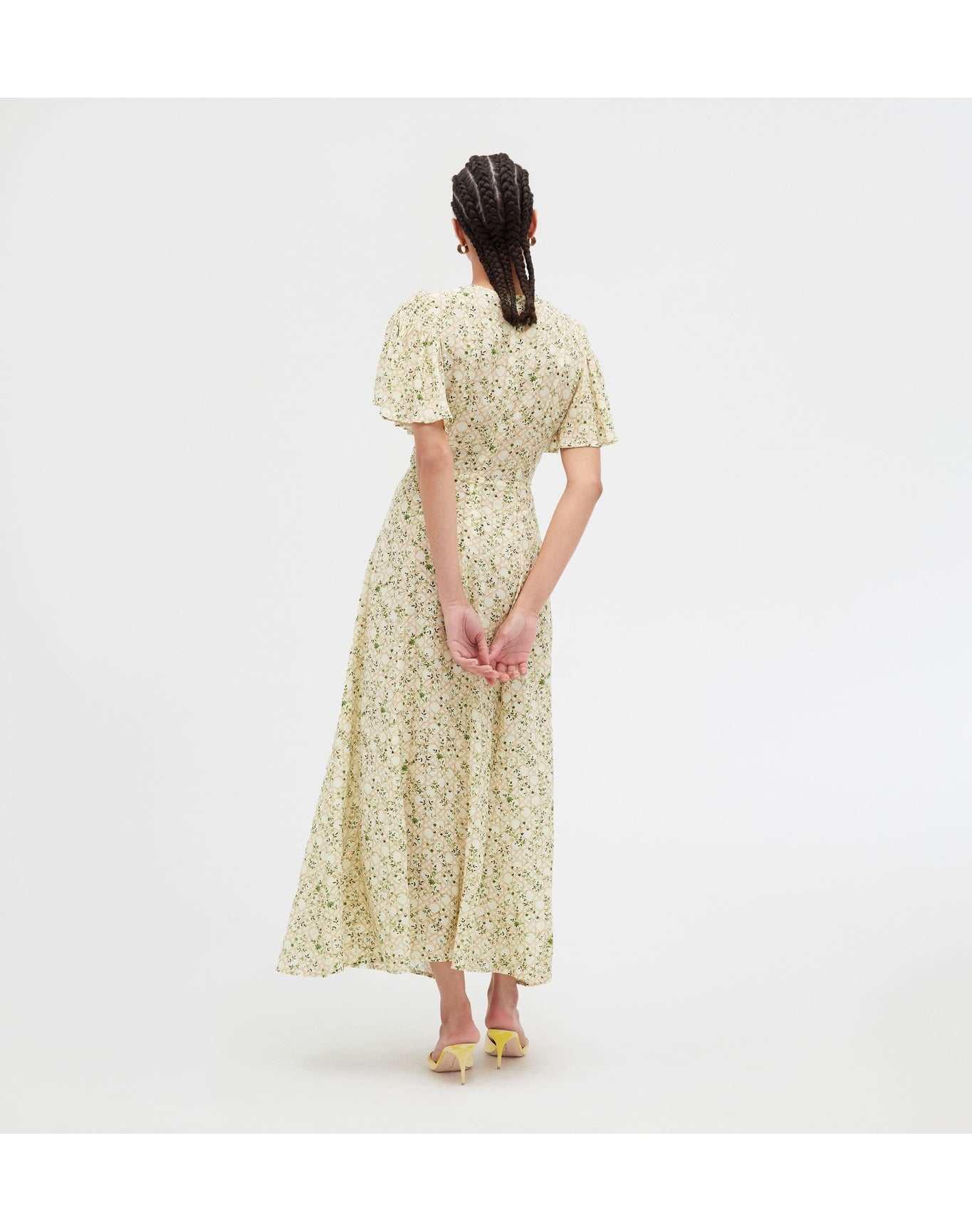 Women | The Dominique Dress | Yellow Basketweave Vine