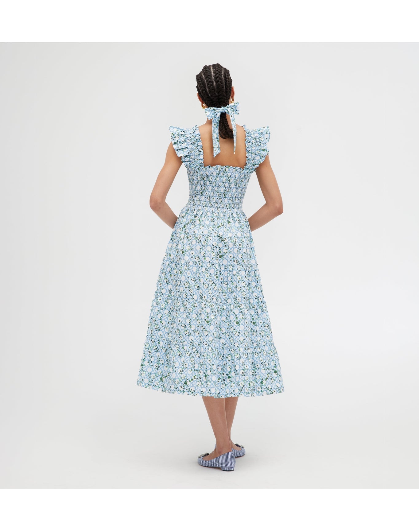Women | The Ellie Nap Dress | Blue Basketweave Vine
