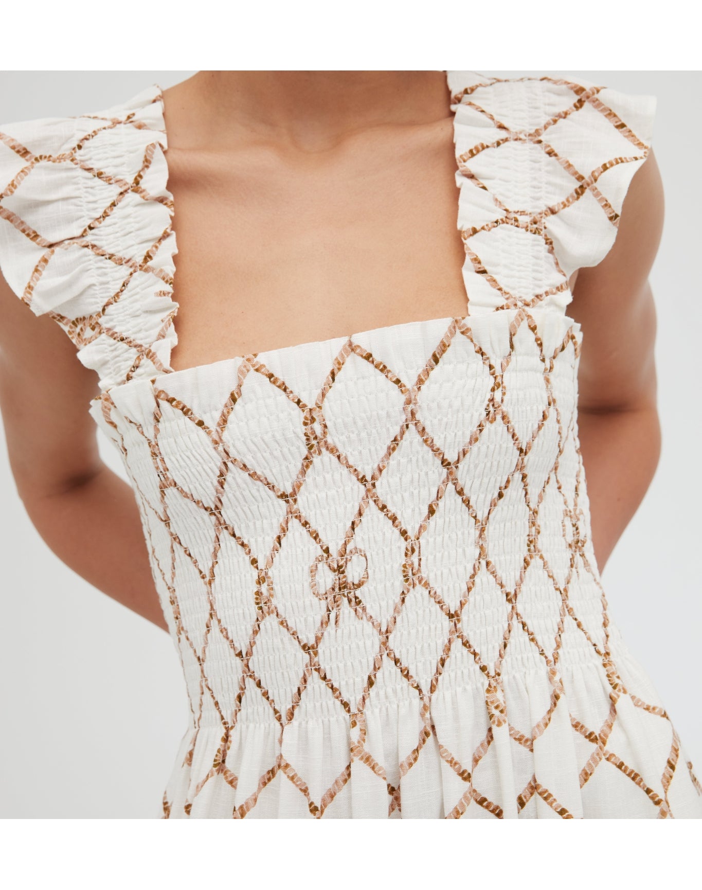 Women | The Ellie Nap Dress | Nautical Trellis Linen