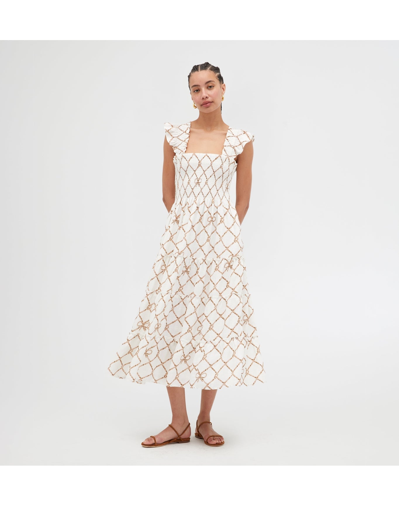 Women | The Ellie Nap Dress | Nautical Trellis Linen