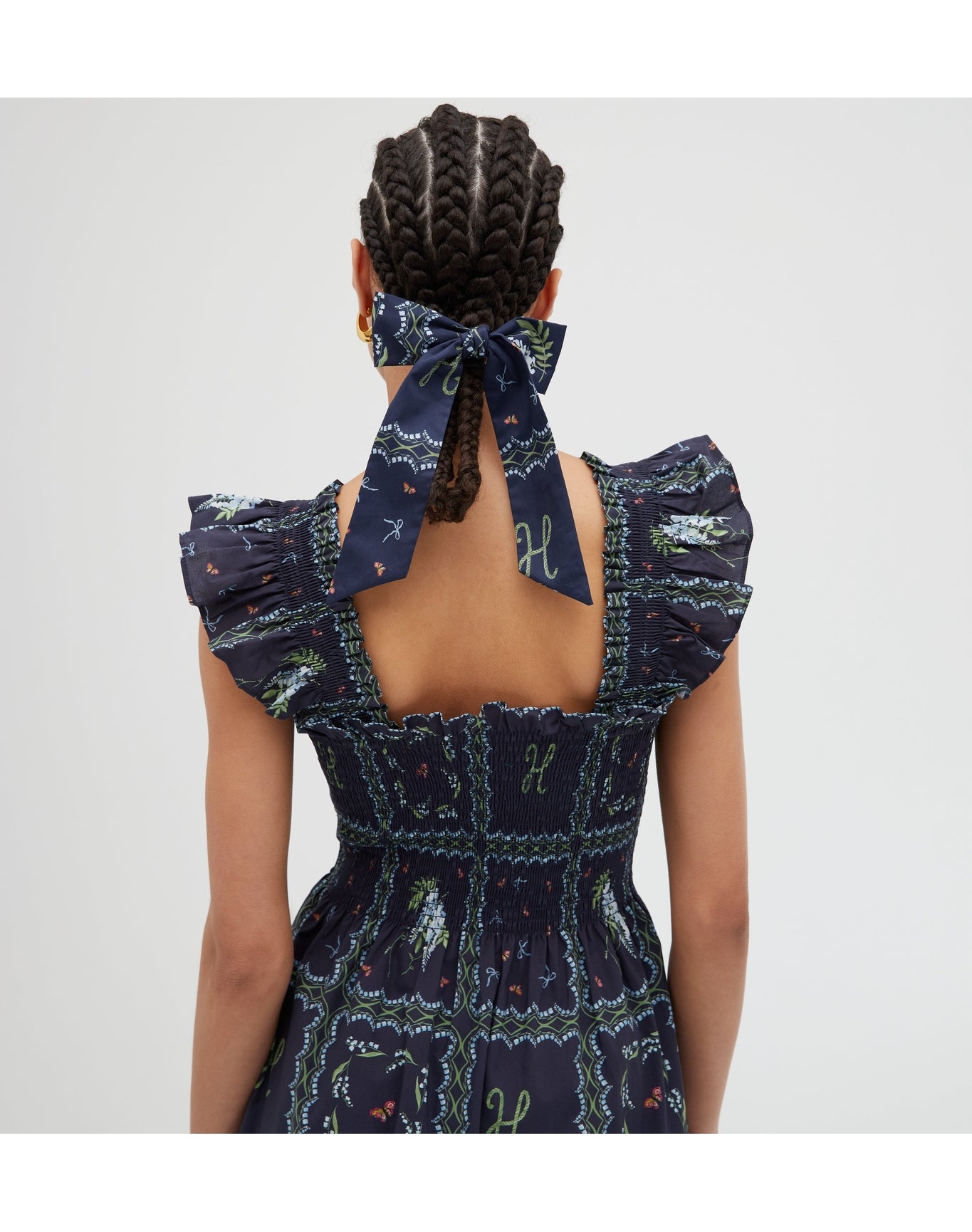 Women | The Ellie Nap Dress | Navy Floral Patchwork
