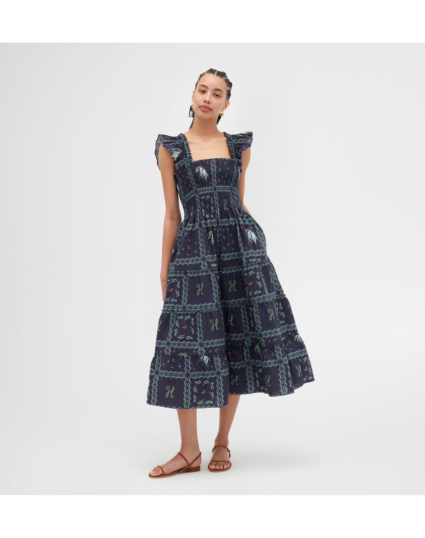 Women | The Ellie Nap Dress | Navy Floral Patchwork