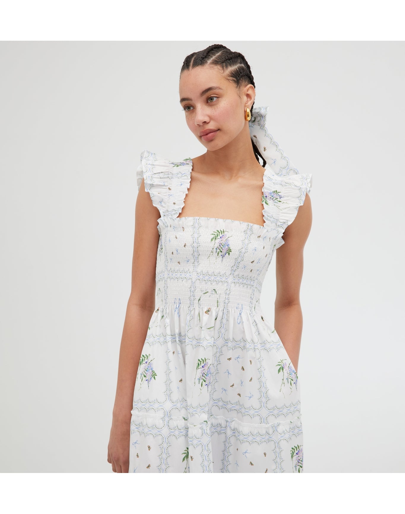 Women | The Ellie Nap Dress | White Floral Patchwork