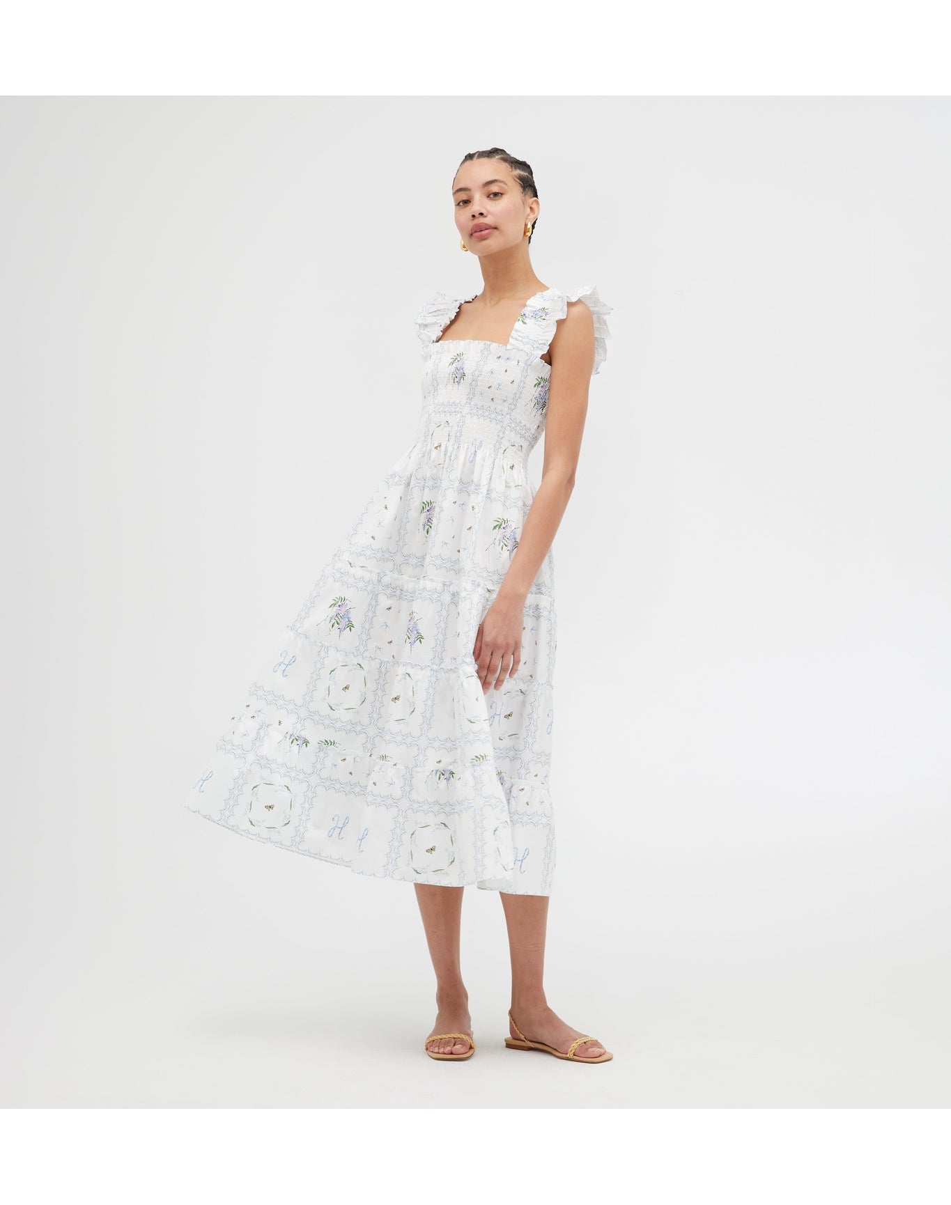 Women | The Ellie Nap Dress | White Floral Patchwork