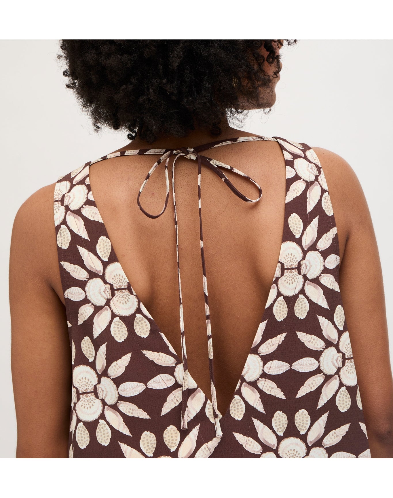 Women | The Emma Dress | Chocolate Shell Mosaic Crepe