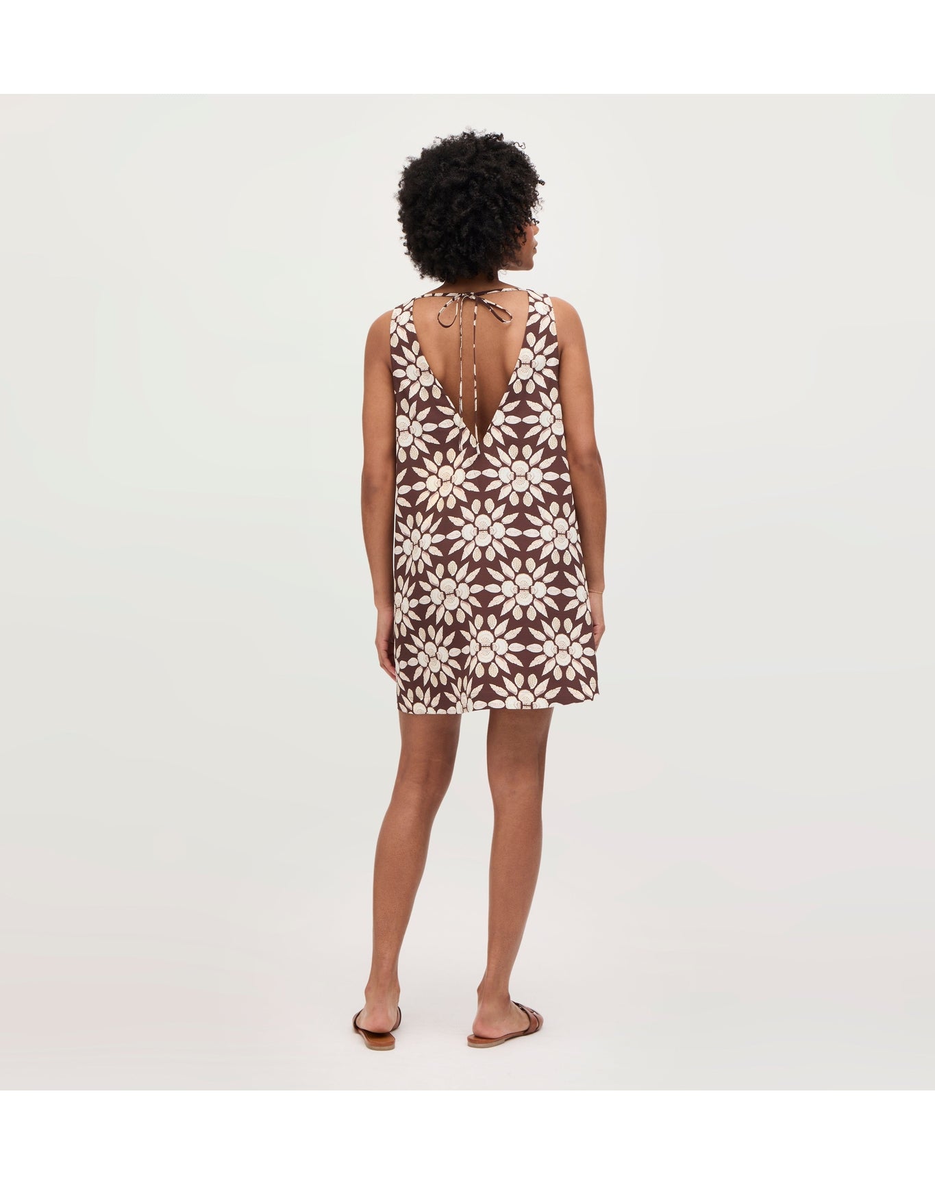 Women | The Emma Dress | Chocolate Shell Mosaic Crepe