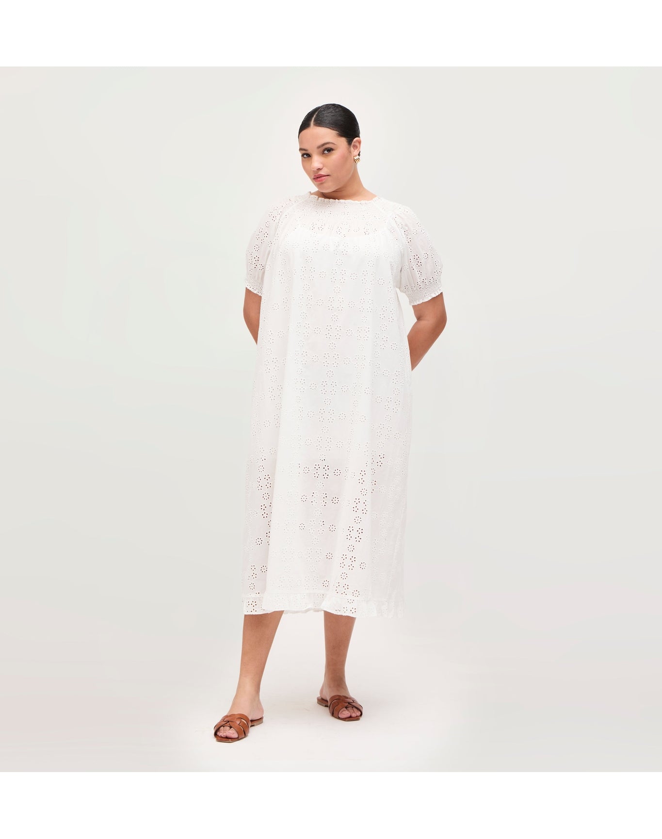 Women | The Eyelet Caroline Nap Dress | White Eyelet