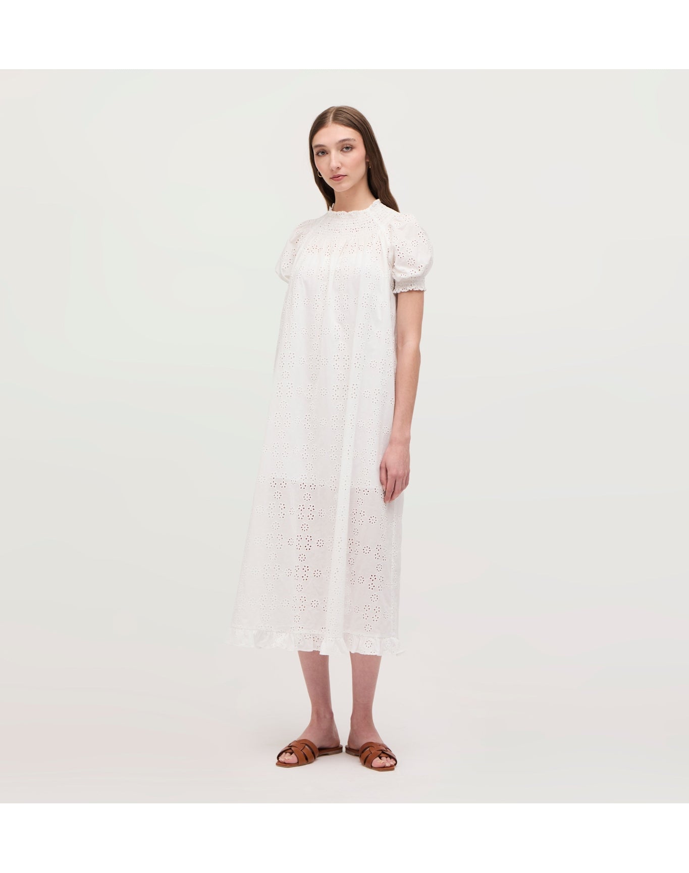 Women | The Eyelet Caroline Nap Dress | White Eyelet