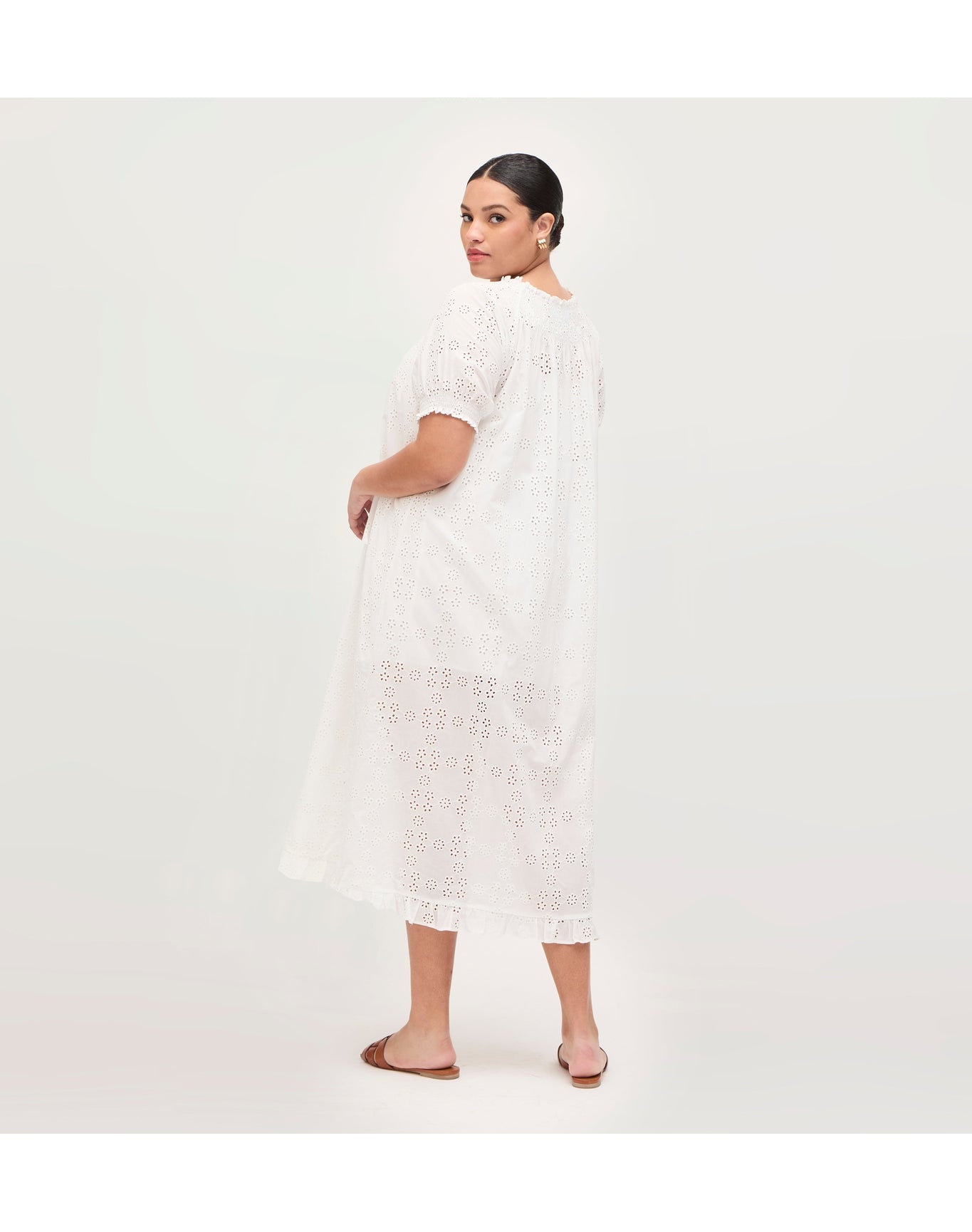 Women | The Eyelet Caroline Nap Dress | White Eyelet
