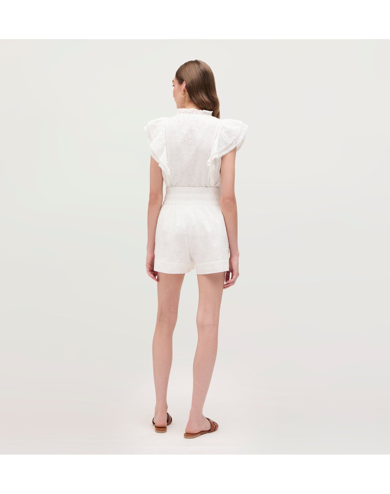 Women | The Eyelet Livie Nap Shorts | White Eyelet