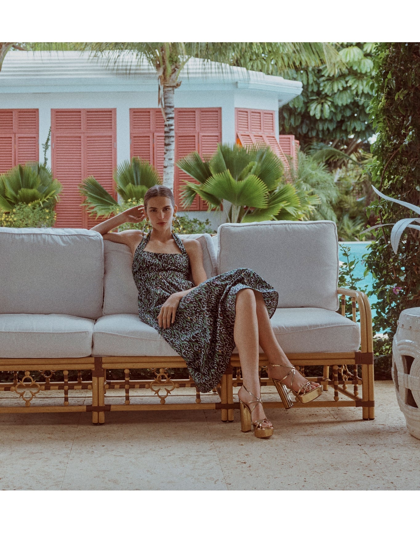 Women | The Fleur Midi Dress | Black Lily of the Valley