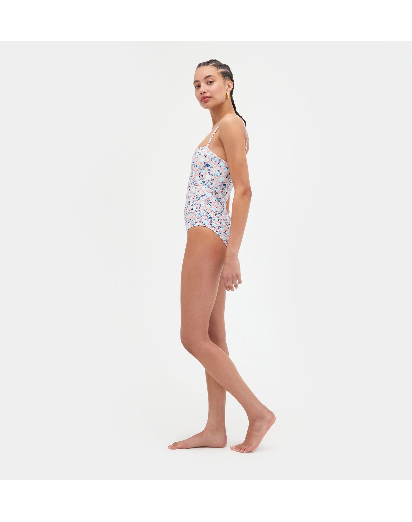 Women | The Giana Swimsuit | Pink Basketweave Vine
