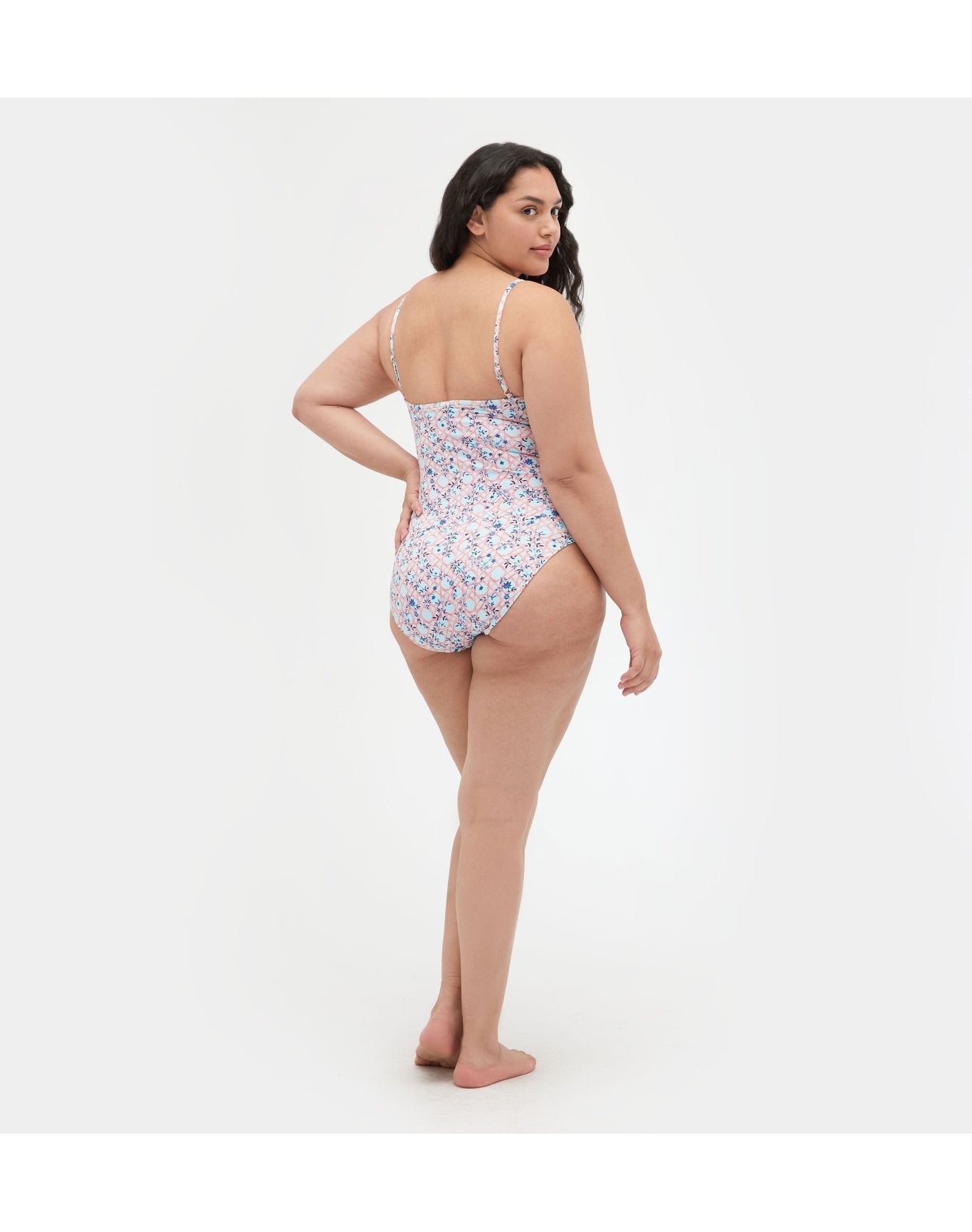 Women | The Giana Swimsuit | Pink Basketweave Vine