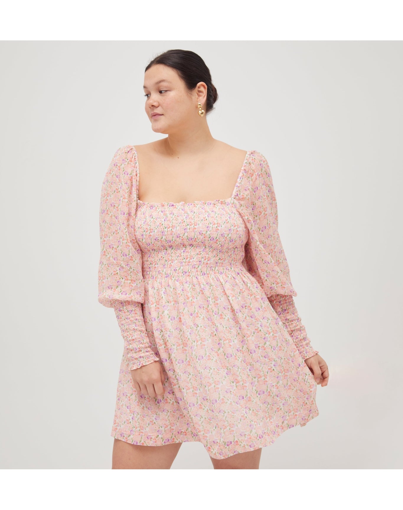 Women | The Grace Mini Nap Dress | Pansy in Pink Multi Georgette