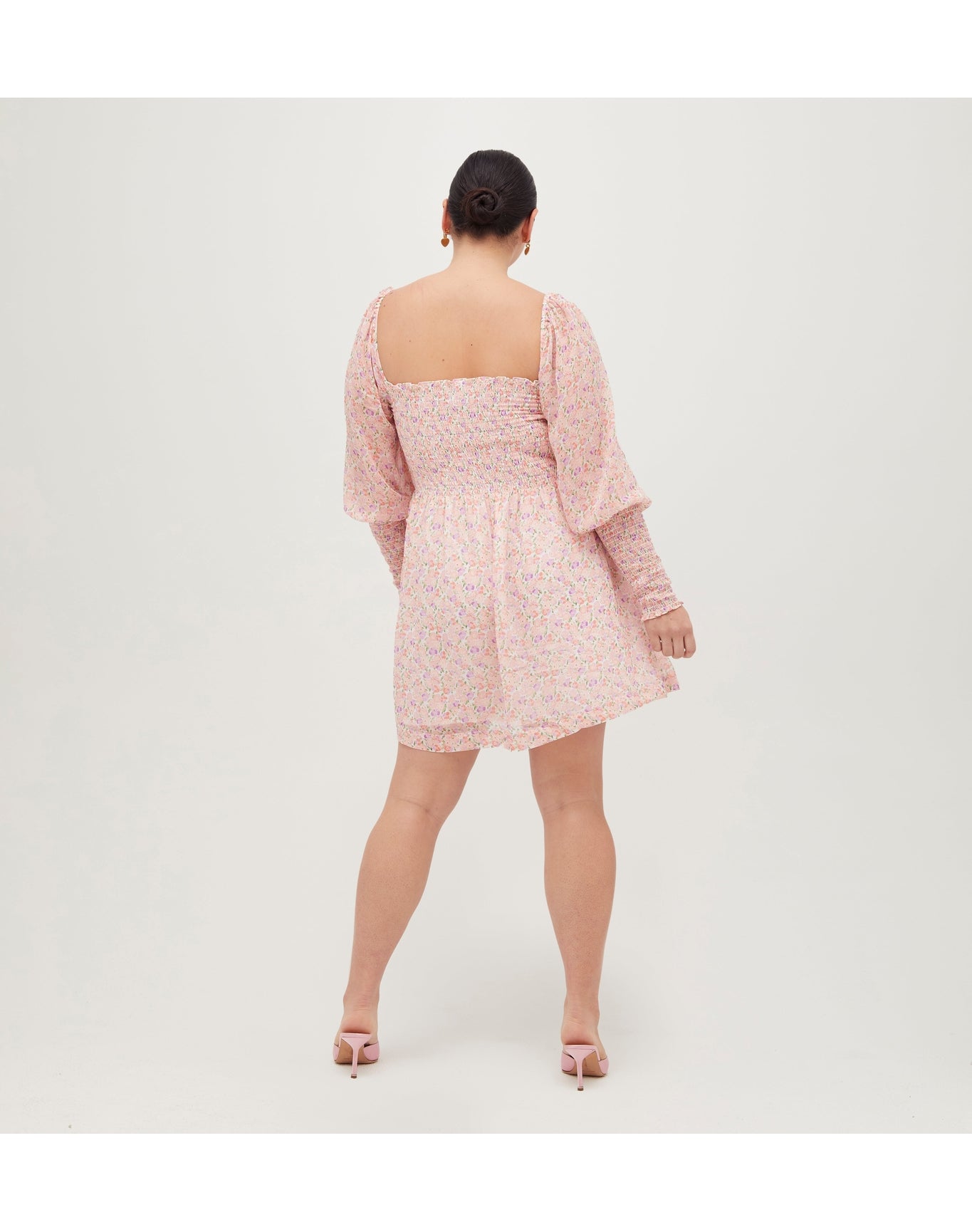 Women | The Grace Mini Nap Dress | Pansy in Pink Multi Georgette