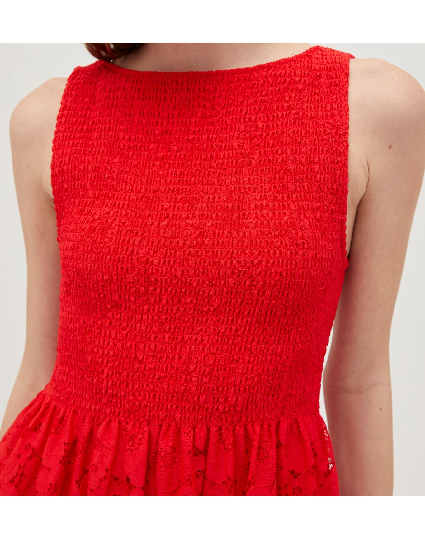 Women | The Lace Cosima Nap Dress | Poppy Red Floral Lace