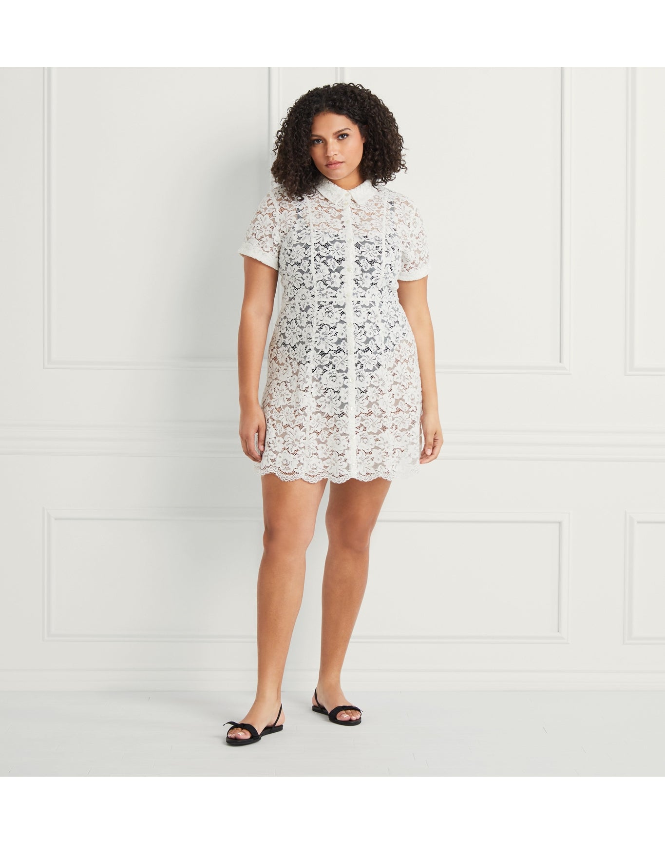 Women | The Lace Laura Dress | White Lace