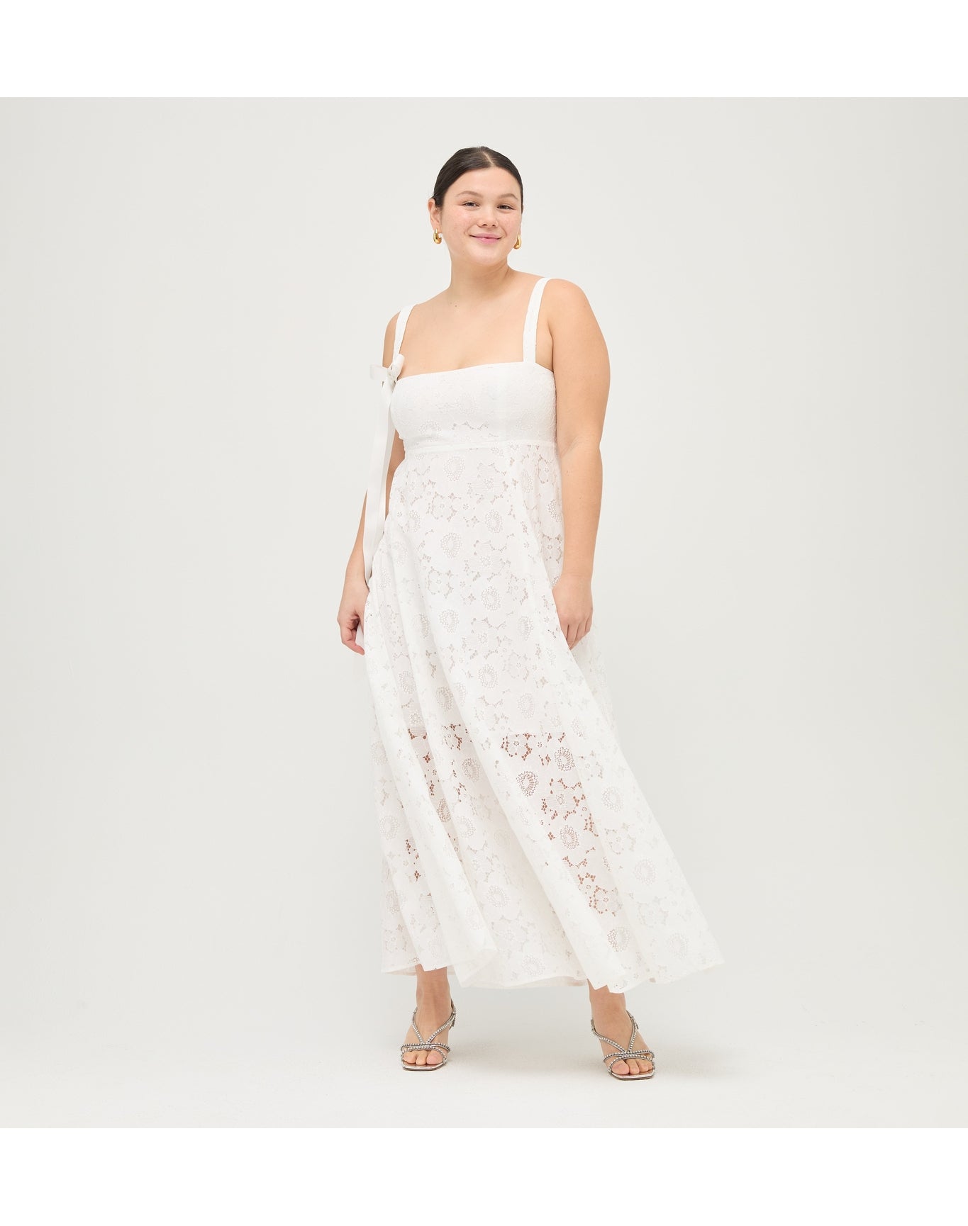 Women | The Lace Rowena Dress | White Floral Lace