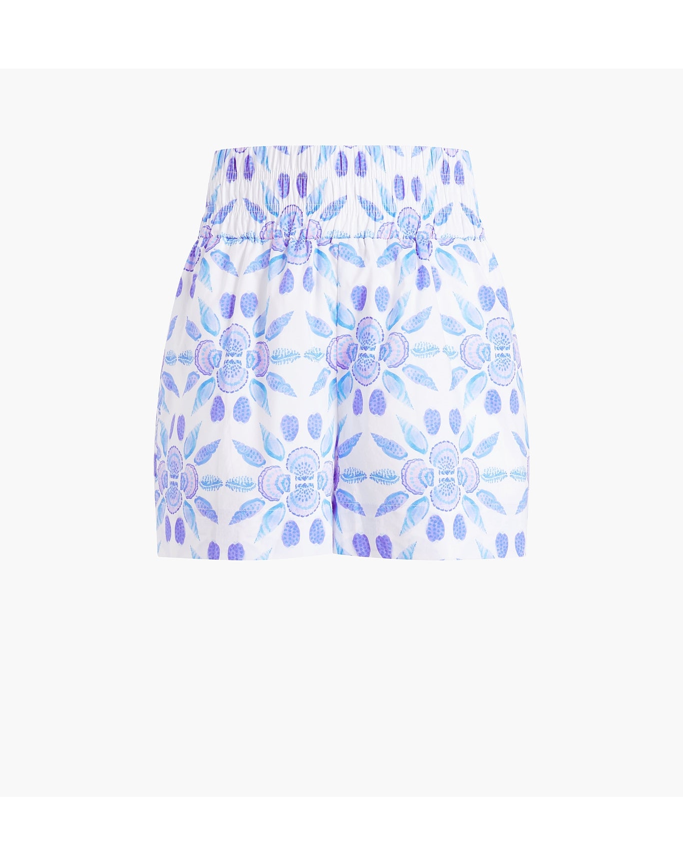 Women | The Livie Nap Shorts | Blue Shell Mosaic Cotton
