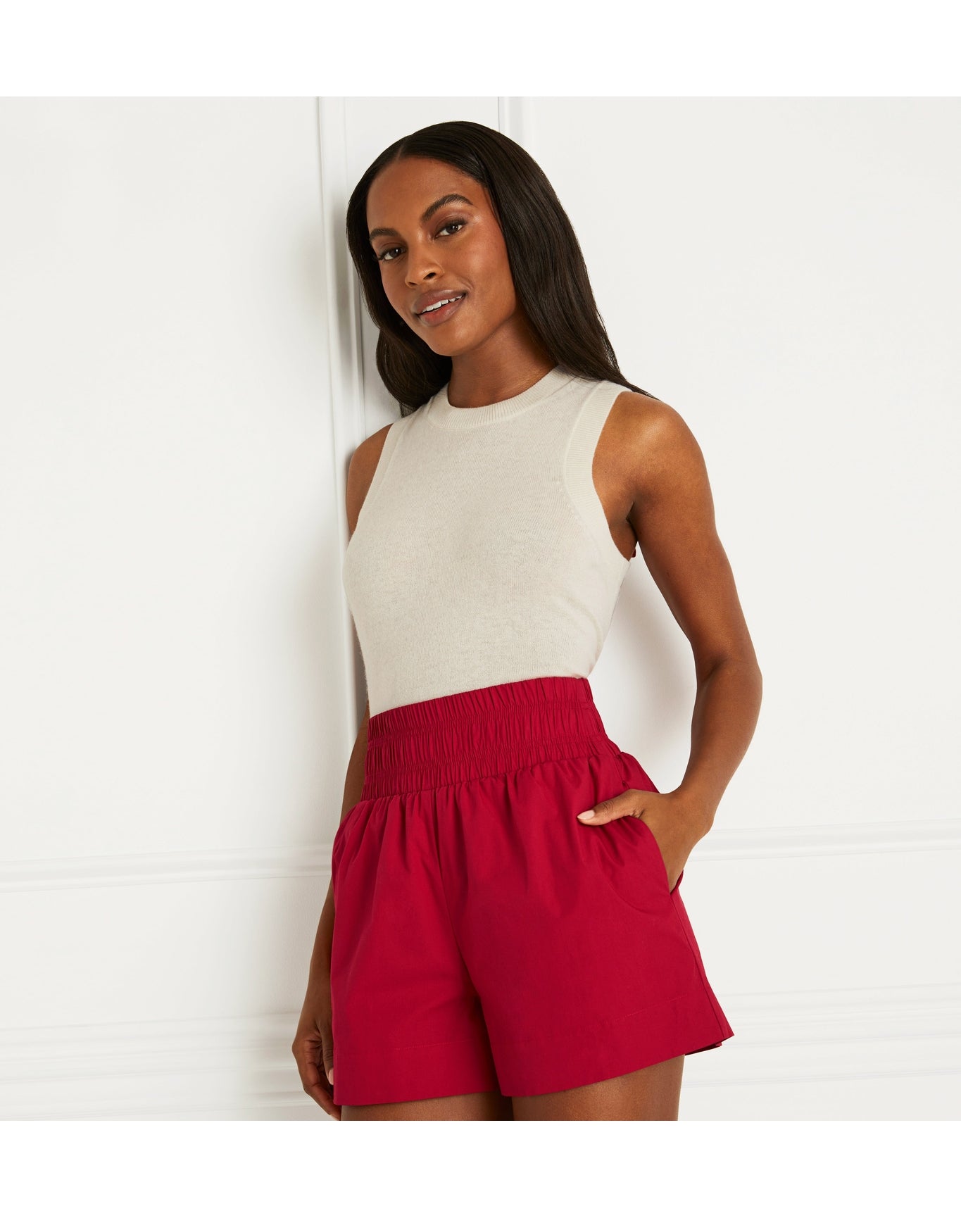 Women | The Livie Nap Shorts | Victorian Red Cotton