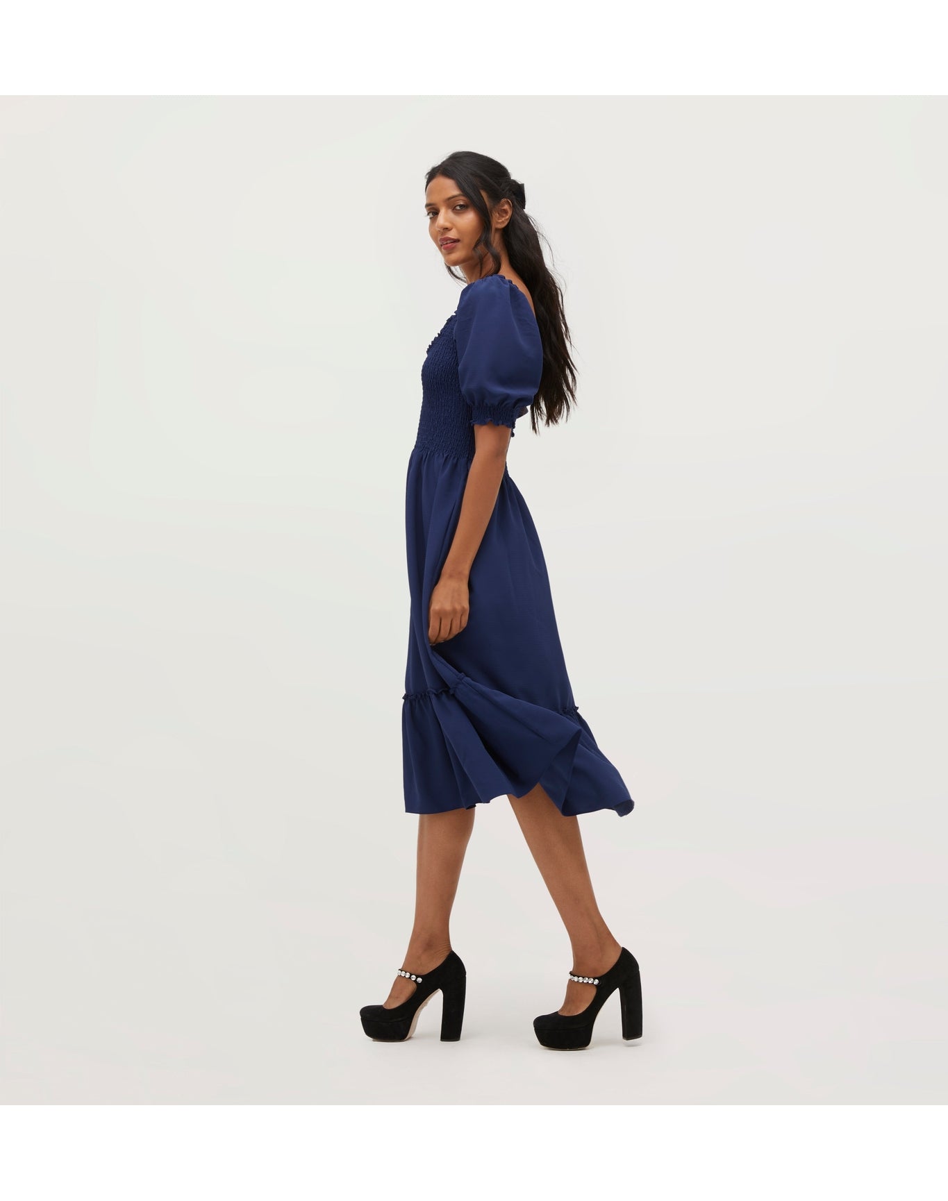 Women | The Louisa Nap Dress | Wrinkle Resistant Navy Crepe