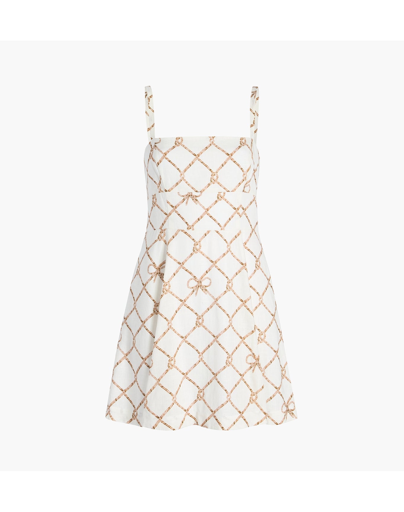Women | The Margot Mini Dress | Nautical Trellis Linen