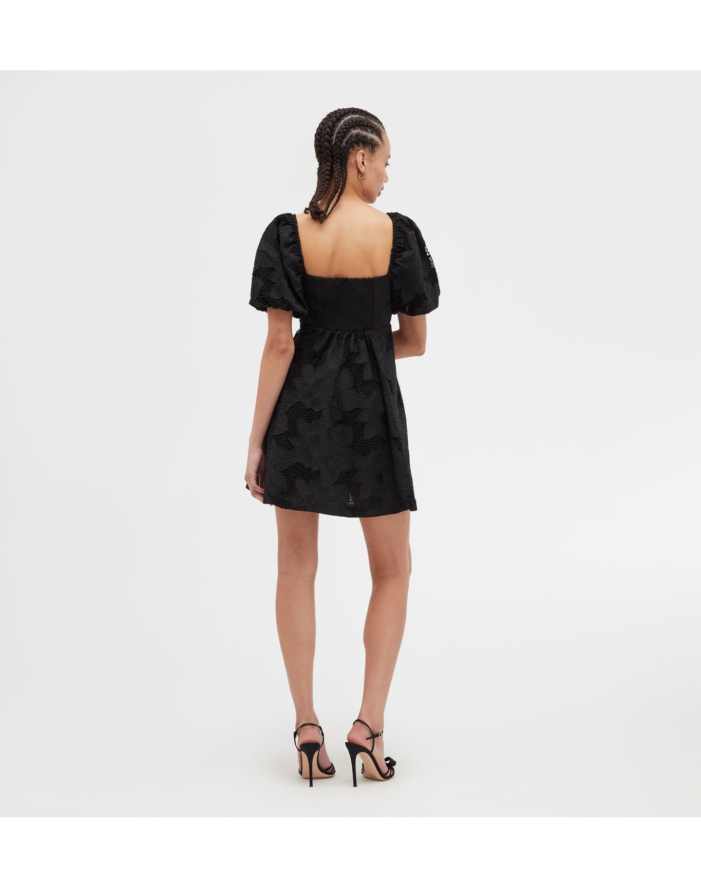 Women | The Matilda Mini Dress | Black Floral Lace