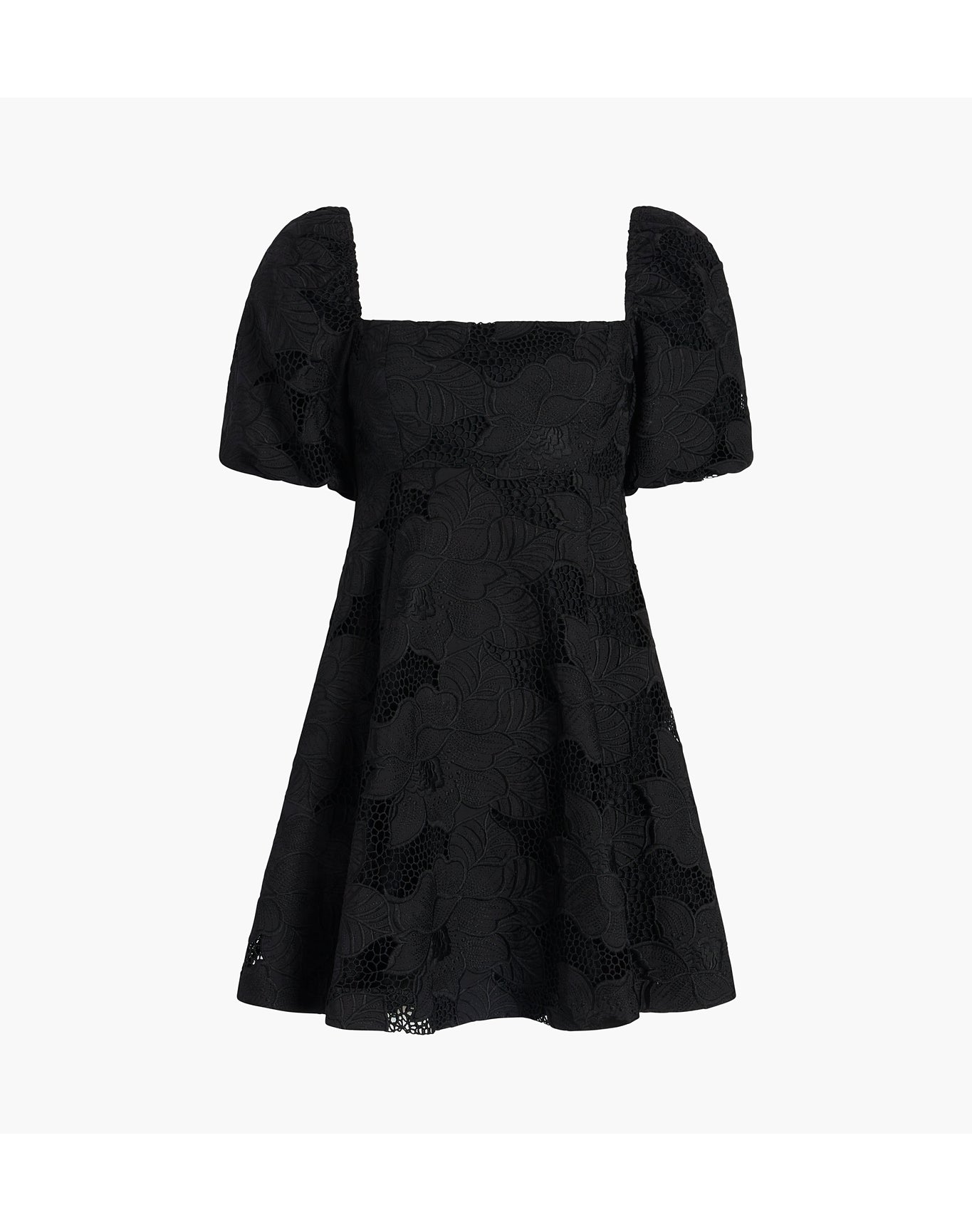 Women | The Matilda Mini Dress | Black Floral Lace