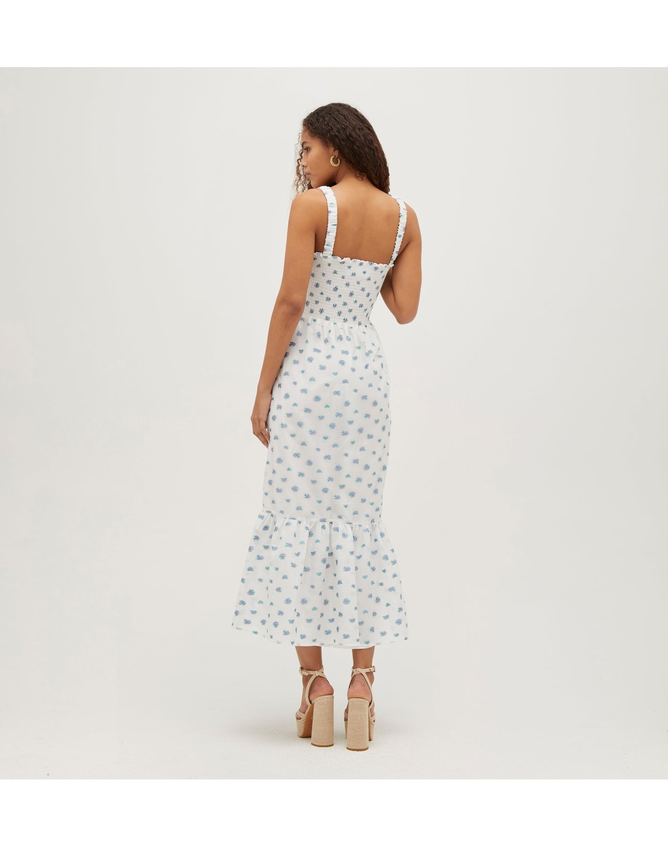 Women | The Organza Anjuli Nap Dress | Spearmint/Lilac Floral Jacquard