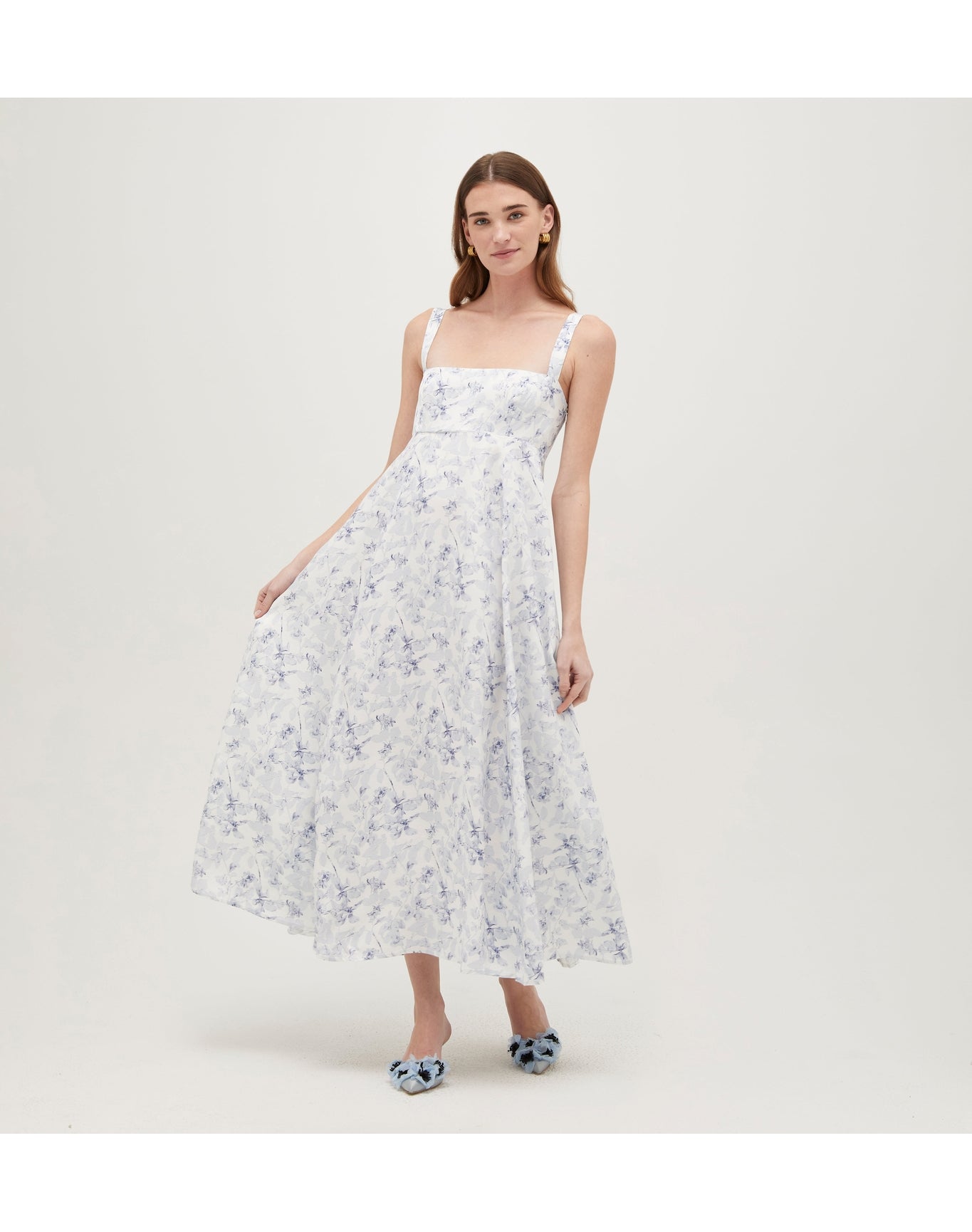 Women | The Rowena Dress | Pressed Flowers Satin Faille