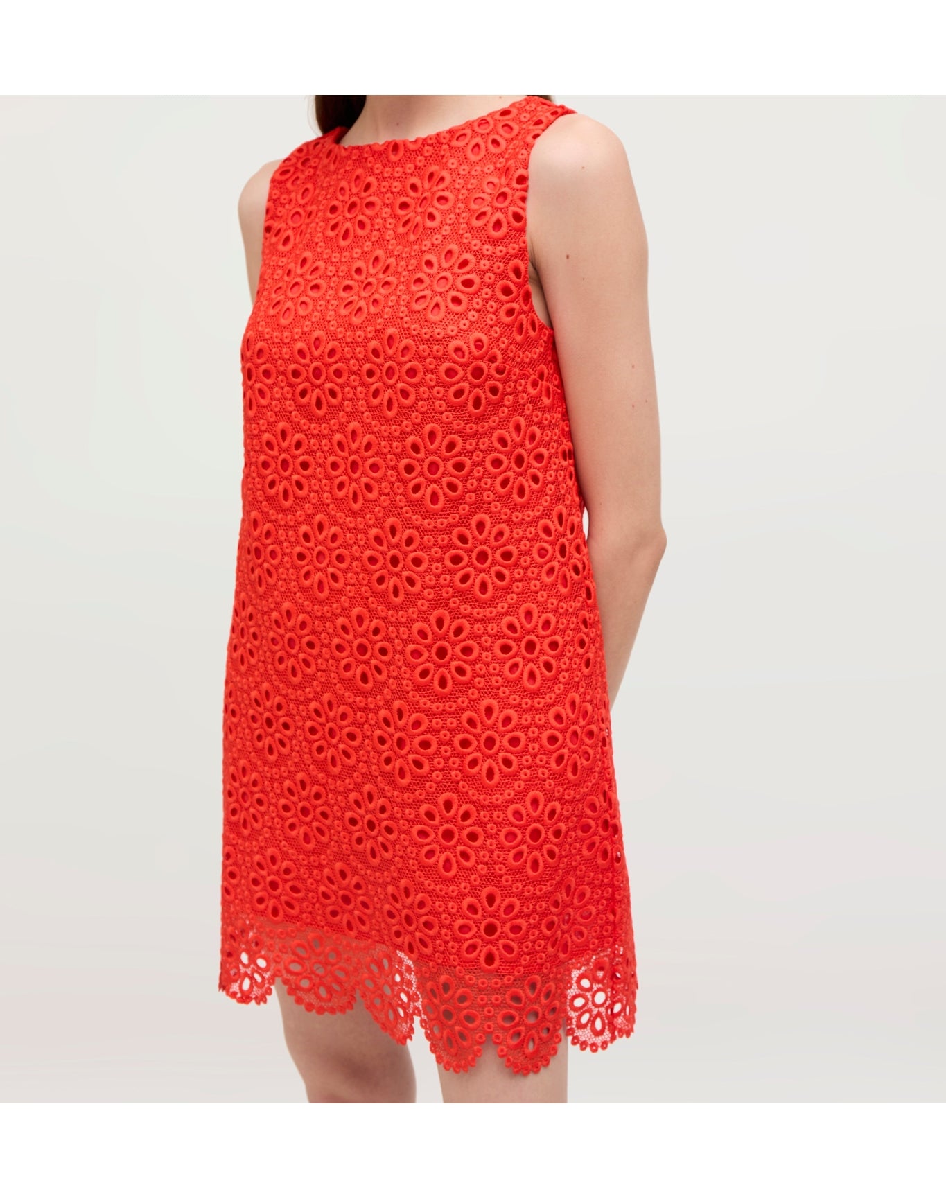 Women | The Scallop Lace Charlie Dress | Poppy Red Scallop Lace