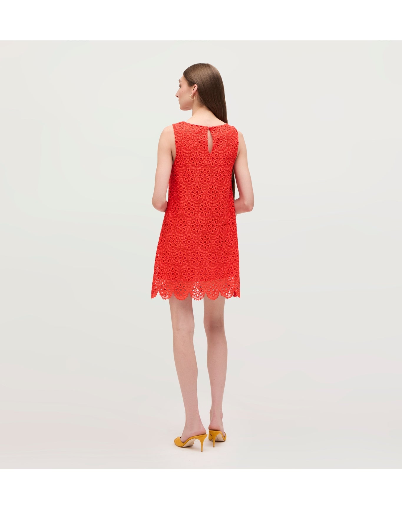 Women | The Scallop Lace Charlie Dress | Poppy Red Scallop Lace