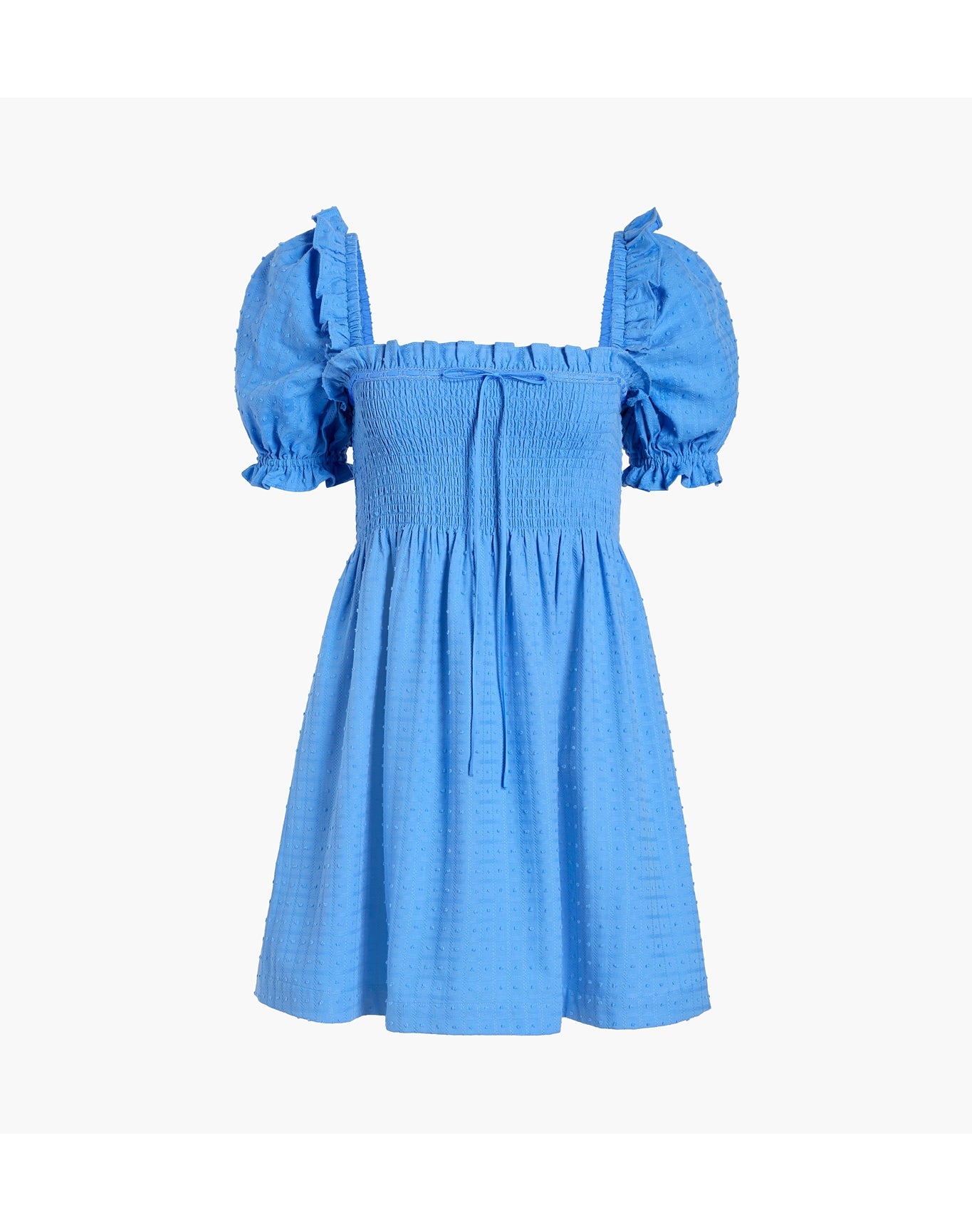 Women | The Scarlett Mini Nap Dress | Hydrangea Blue Textured Clip Dot