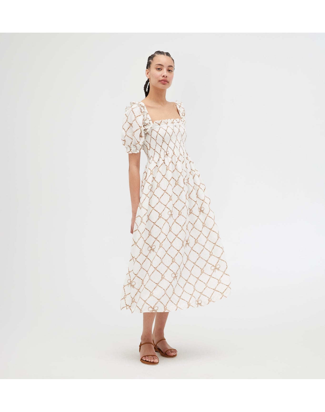 Women | The Scarlett Nap Dress | Nautical Trellis Linen