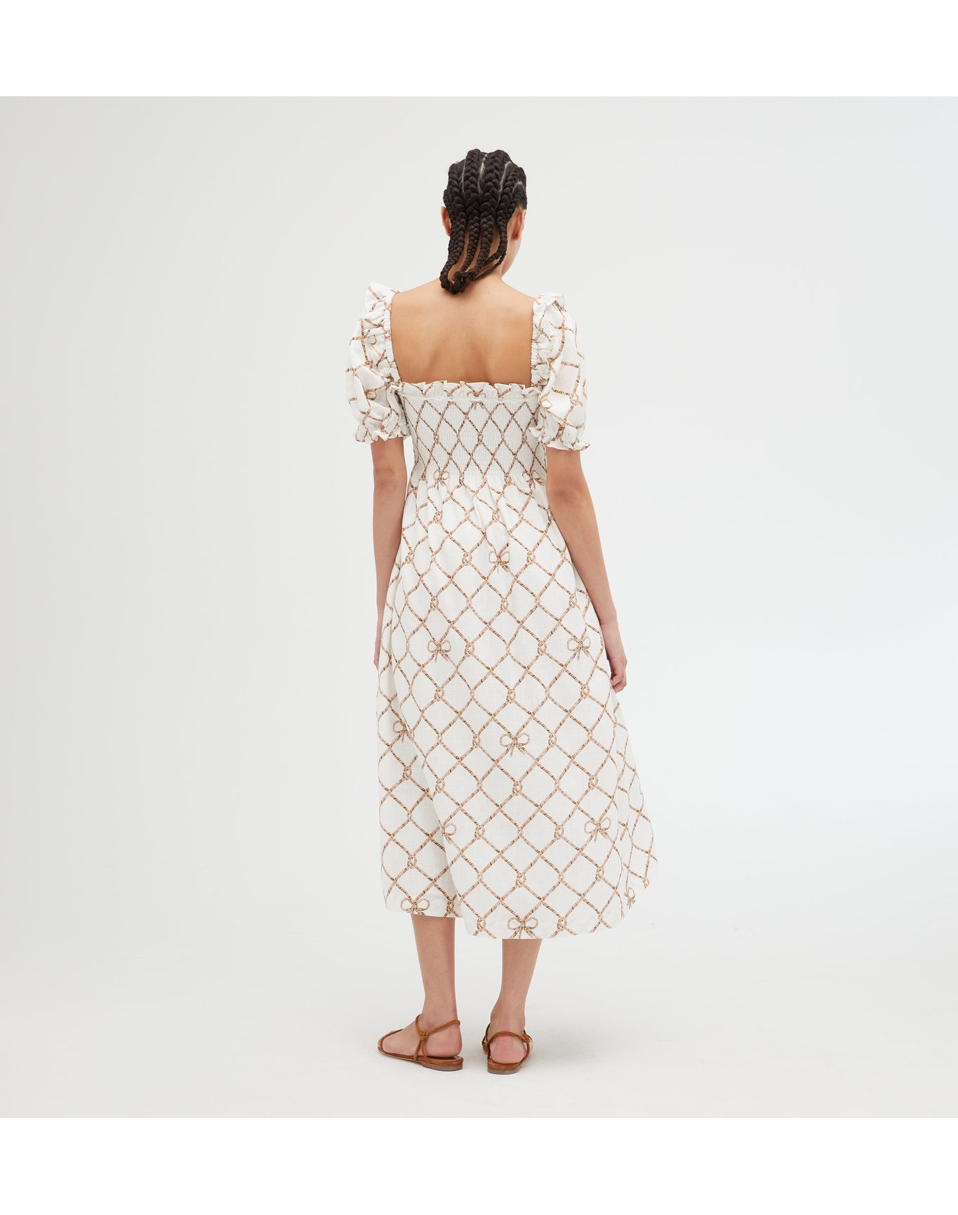 Women | The Scarlett Nap Dress | Nautical Trellis Linen