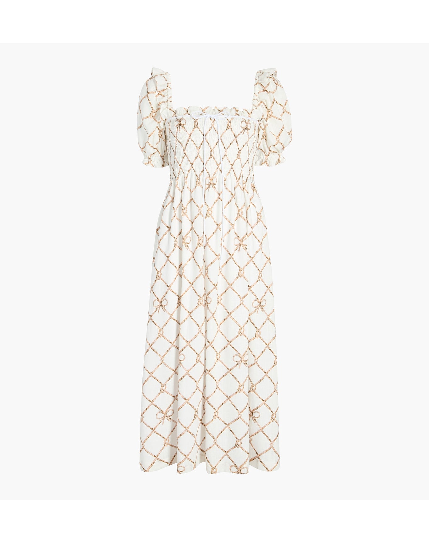Women | The Scarlett Nap Dress | Nautical Trellis Linen